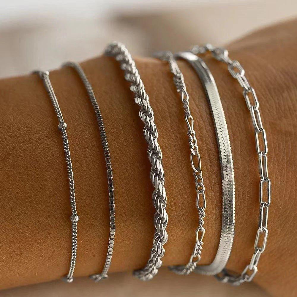 Mariam's Collection MAC092 Bohemian Minimalist Metal Multi-Layer Bracelet — construction detail