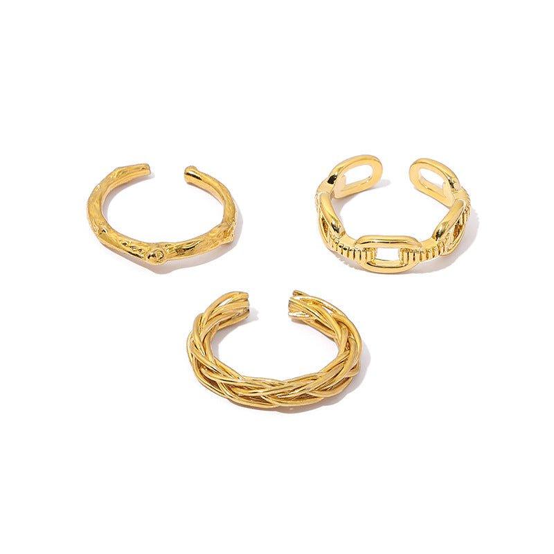 Mariam's Collection MAC094 High Color Retention Vacuum Eelectroplating Retro Simple Ring — lifestyle worn / used context