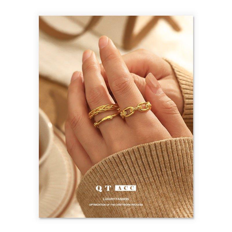 Mariam's Collection MAC094 High Color Retention Vacuum Eelectroplating Retro Simple Ring — main product shot