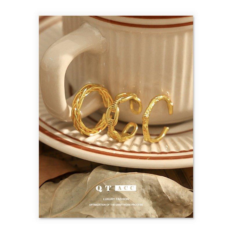 Mariam's Collection MAC094 High Color Retention Vacuum Eelectroplating Retro Simple Ring — construction detail