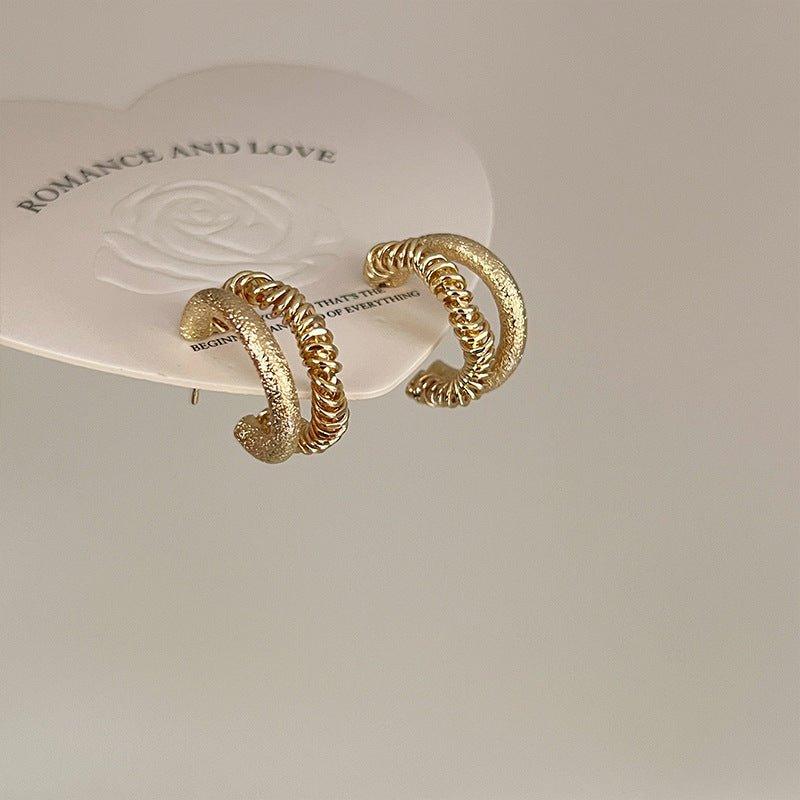 Mariam's Collection MAC096 925 sterling silver needle high-end French style earrings — detail shot 7