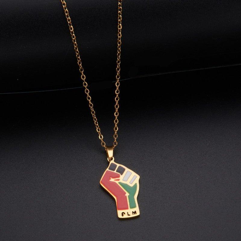 Mariam's Collection MAC100 Stainless Steel Vintage keffiyeh Palestine Map Pendant Necklace — comparison shot