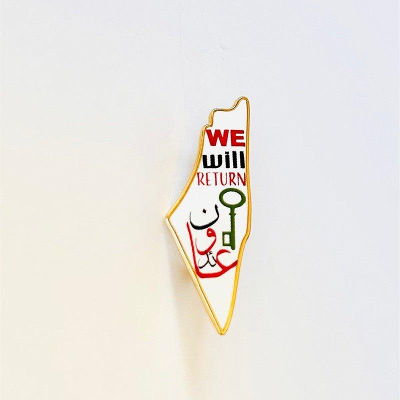 Mariam's Collection MAC103 Stainless Steel Keffiyeh Palestine Map Brooch — construction detail