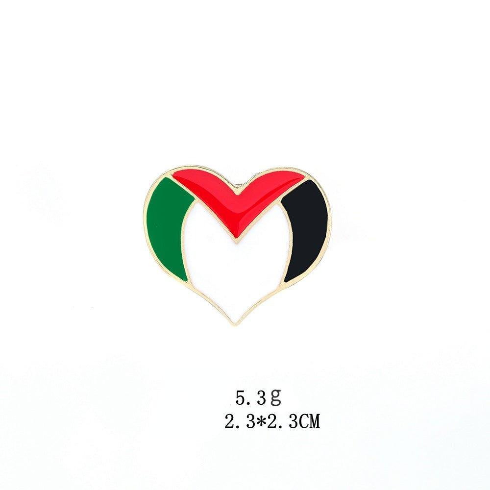 Mariam's Collection Mariam's Collection MAC105 Free Palestine flag Keffiyeh pin — lifestyle worn / used context