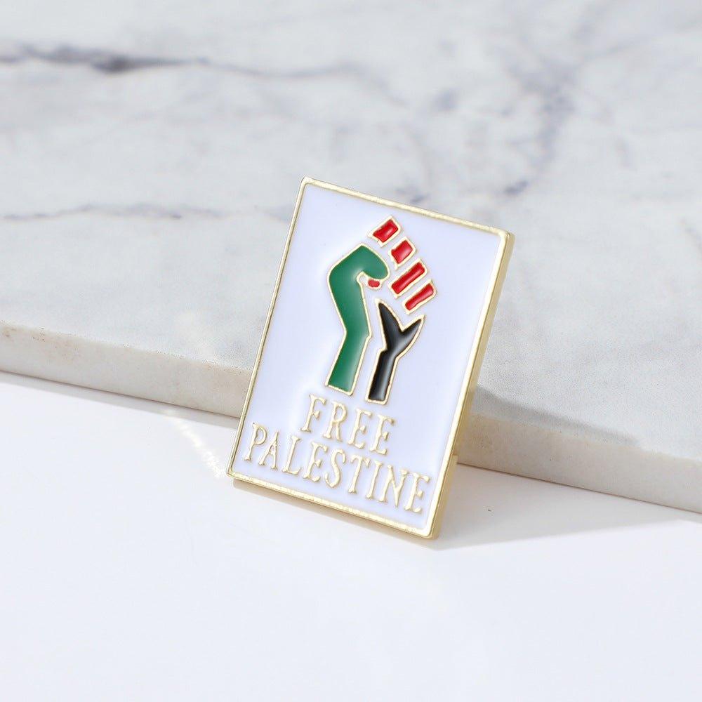 Mariam's Collection Mariam's Collection MAC105 Free Palestine flag Keffiyeh pin — detail shot 8