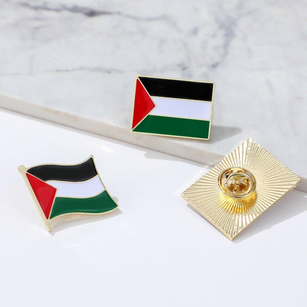 Mariam's Collection Mariam's Collection MAC105 Free Palestine flag Keffiyeh pin — detail shot 7