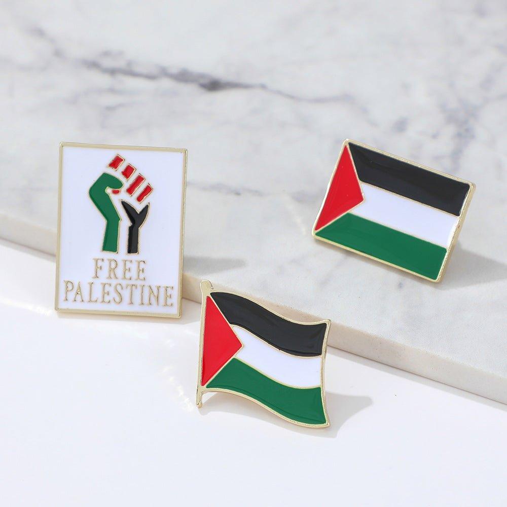 Mariam's Collection Mariam's Collection MAC105 Free Palestine flag Keffiyeh pin — main product shot