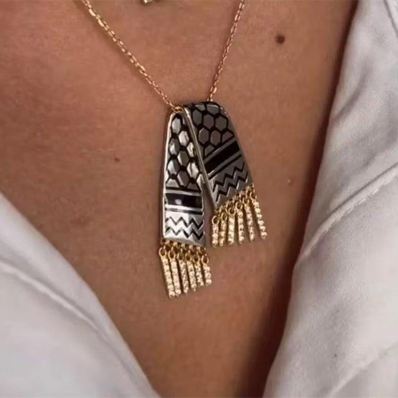 Mariam's Collection MAC107 Stainless Steel Palestine Keffiyeh Vintage Necklace — product category context