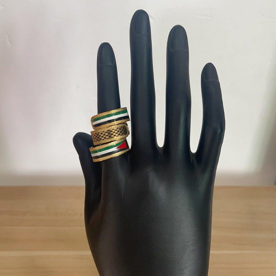 Mariam's Collection MAC109 Palestine Keffiyeh Open Ring — product category context