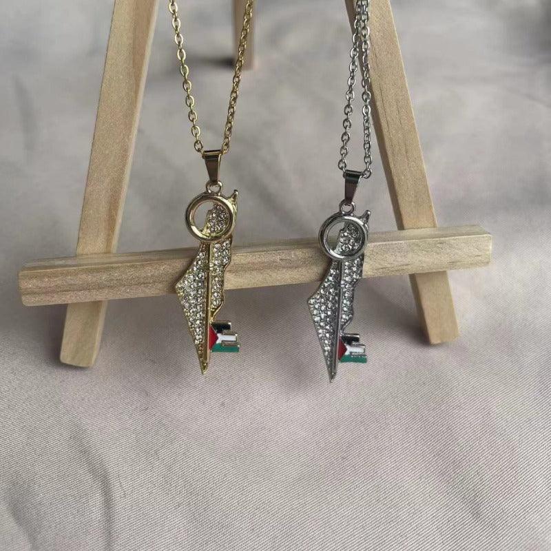 Mariam's Collection Mariam's Collection MAC110 Stainless Steel Palestine Keffiyeh Necklace — product category context