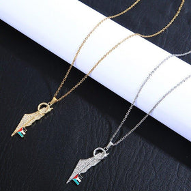Mariam's Collection MAC110 Stainless Steel Palestine Keffiyeh Necklace