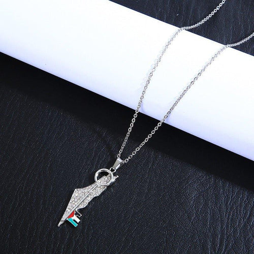 MAC110 Stainless Steel Palestine Keffiyeh Necklace