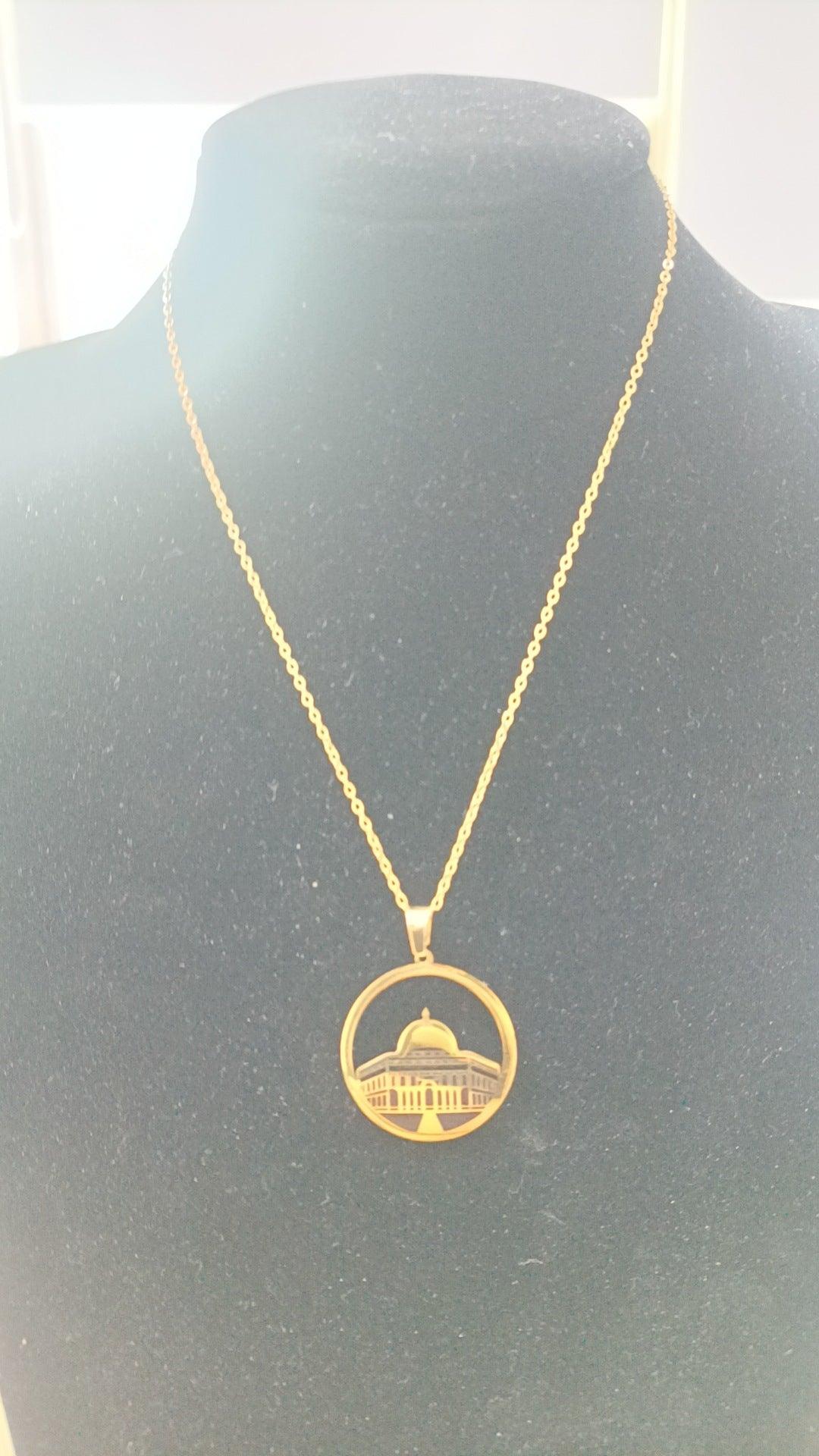 Mariam's Collection Mariam's Collection MAC111 Stainless Steel Masjid Pattern Necklace — detail shot 7