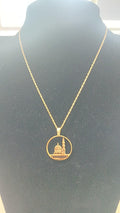 Mariam's Collection Mariam's Collection MAC111 Stainless Steel Masjid Pattern Necklace — lifestyle worn / used context
