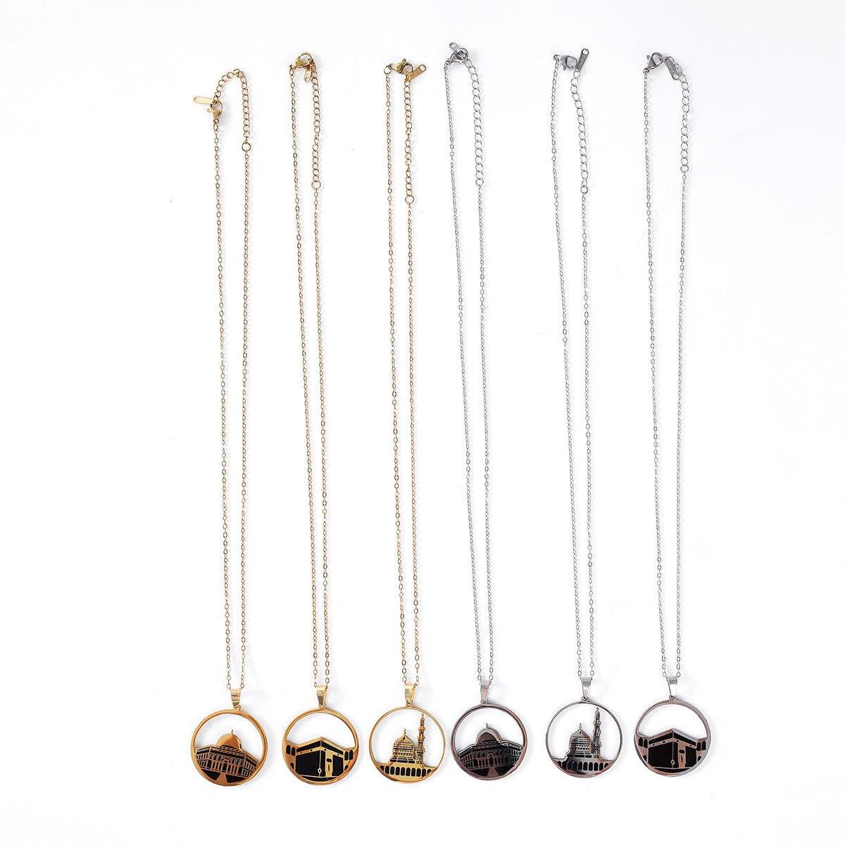 Mariam's Collection Mariam's Collection MAC111 Stainless Steel Masjid Pattern Necklace — product category context
