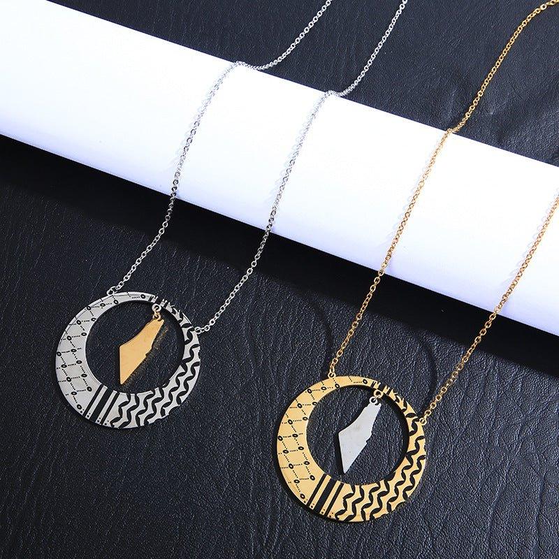 Mariam's Collection Mariam's Collection MAC113 Stainless Steel Keffiyeh Necklace — main product shot