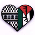Mariam's Collection MAC114 Palestine Keffiyeh Heart Enamel Badge Brooch — main product shot