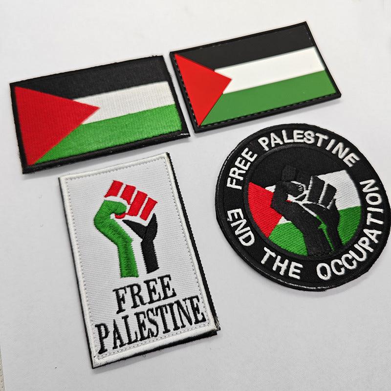 Mariam's Collection MAC115 Palestine Flag Embroidered PVC Rubber Badge Velcro — main product shot