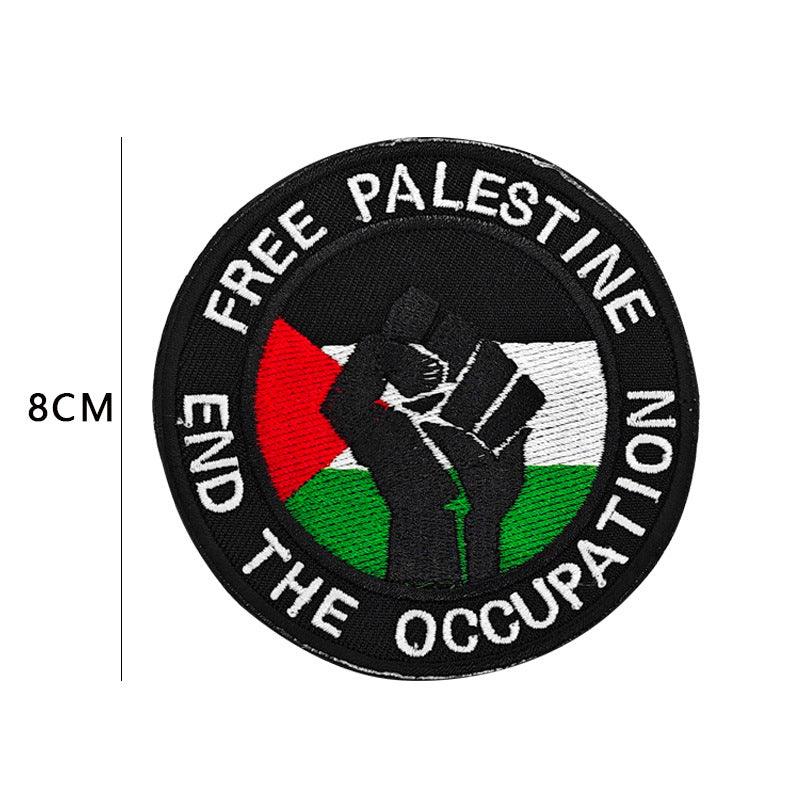 Mariam's Collection MAC115 Palestine Flag Embroidered PVC Rubber Badge Velcro — lifestyle worn / used context