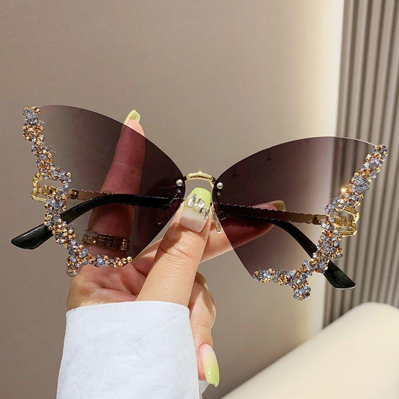 Mariam's Collection MAC116 Large Frame High-end Diamond-encrusted Butterfly Anti-UV Sunglasses — product category context
