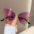 Mariam's Collection MAC116 Large Frame High-end Diamond-encrusted Butterfly Anti-UV Sunglasses — detail shot 6