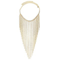 Mariam's Collection Mariam's Collection MAC117  Long Fringed Rhinestone Chain Veil Mask — construction detail
