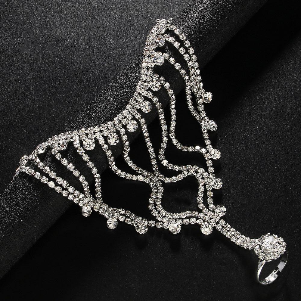 Mariam's Collection MAC118 Full Diamond  Light Luxury Tassel Ring Bracelet — product category context