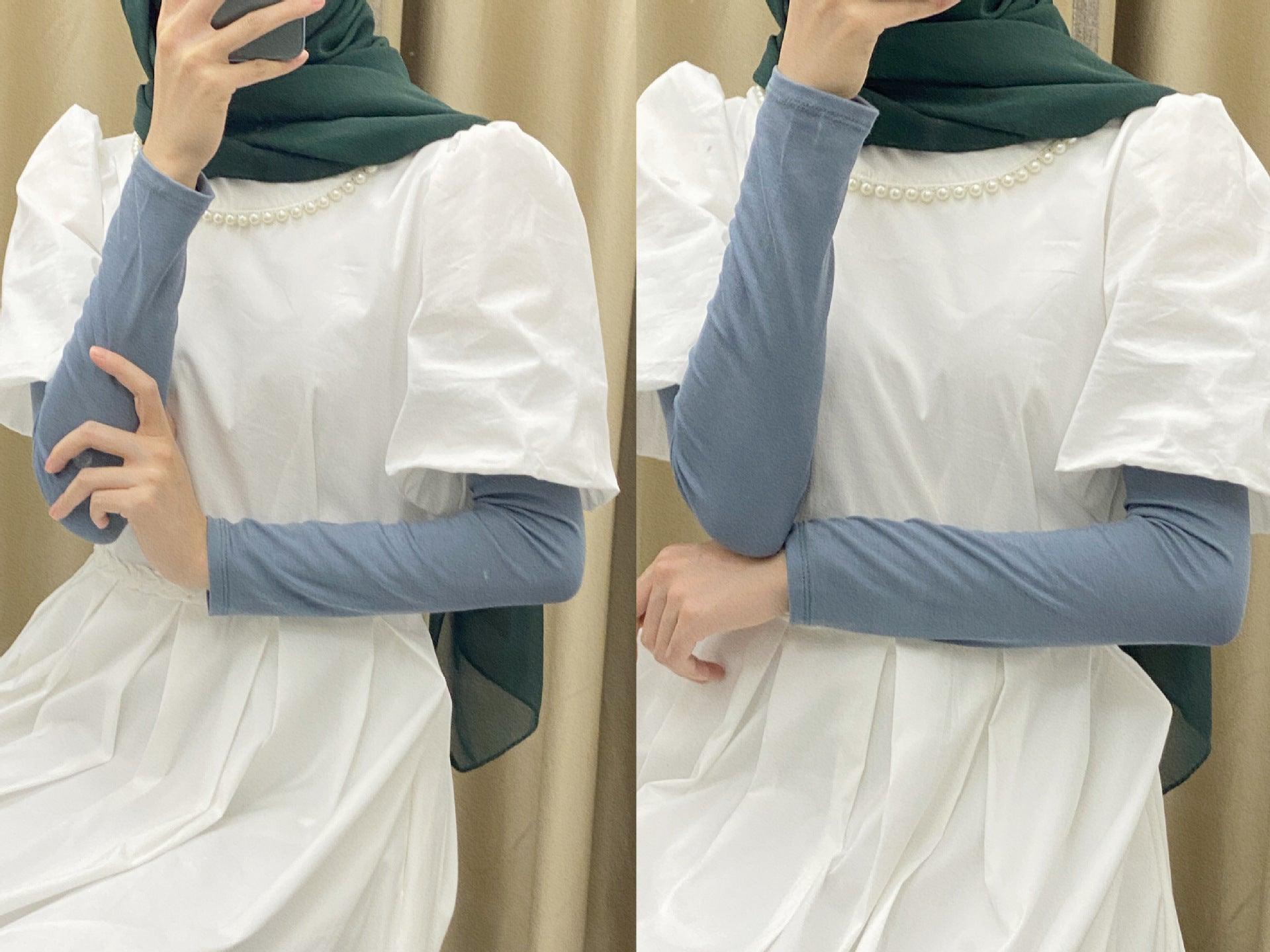 Mariam's Collection MAC120 Solid Color Modal Cotton Stretch Ice Sleeves — comparison shot