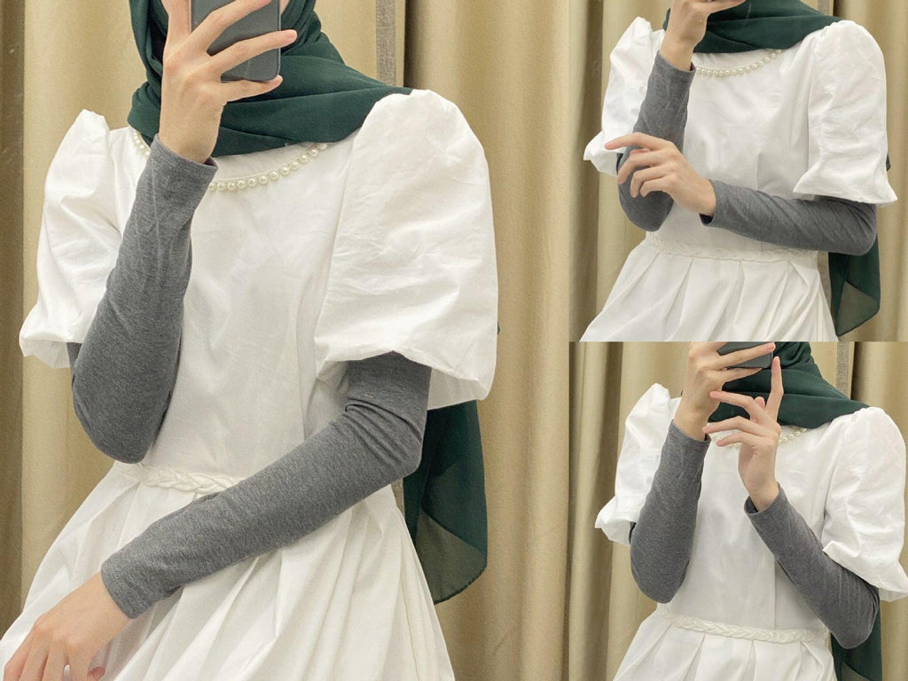 Mariam's Collection MAC120 Solid Color Modal Cotton Stretch Ice Sleeves — fabric or material detail