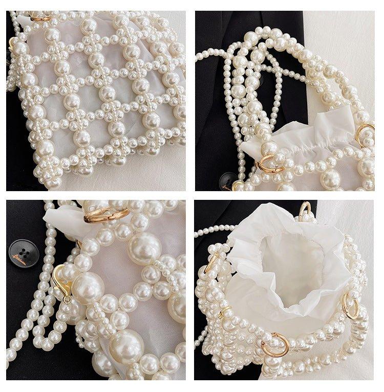 Mariam's Collection Mariam's Collection MAC125 Hollow Hand-woven Beaded Pearl Bag — detail shot 7