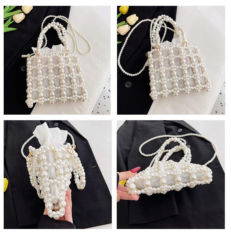 Mariam's Collection Mariam's Collection MAC125 Hollow Hand-woven Beaded Pearl Bag — detail shot 6