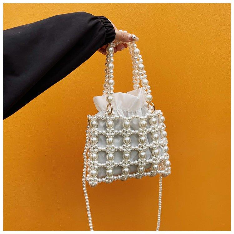 Mariam's Collection Mariam's Collection MAC125 Hollow Hand-woven Beaded Pearl Bag — construction detail