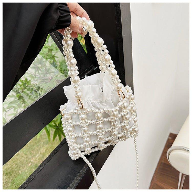 Mariam's Collection Mariam's Collection MAC125 Hollow Hand-woven Beaded Pearl Bag — detail shot 8