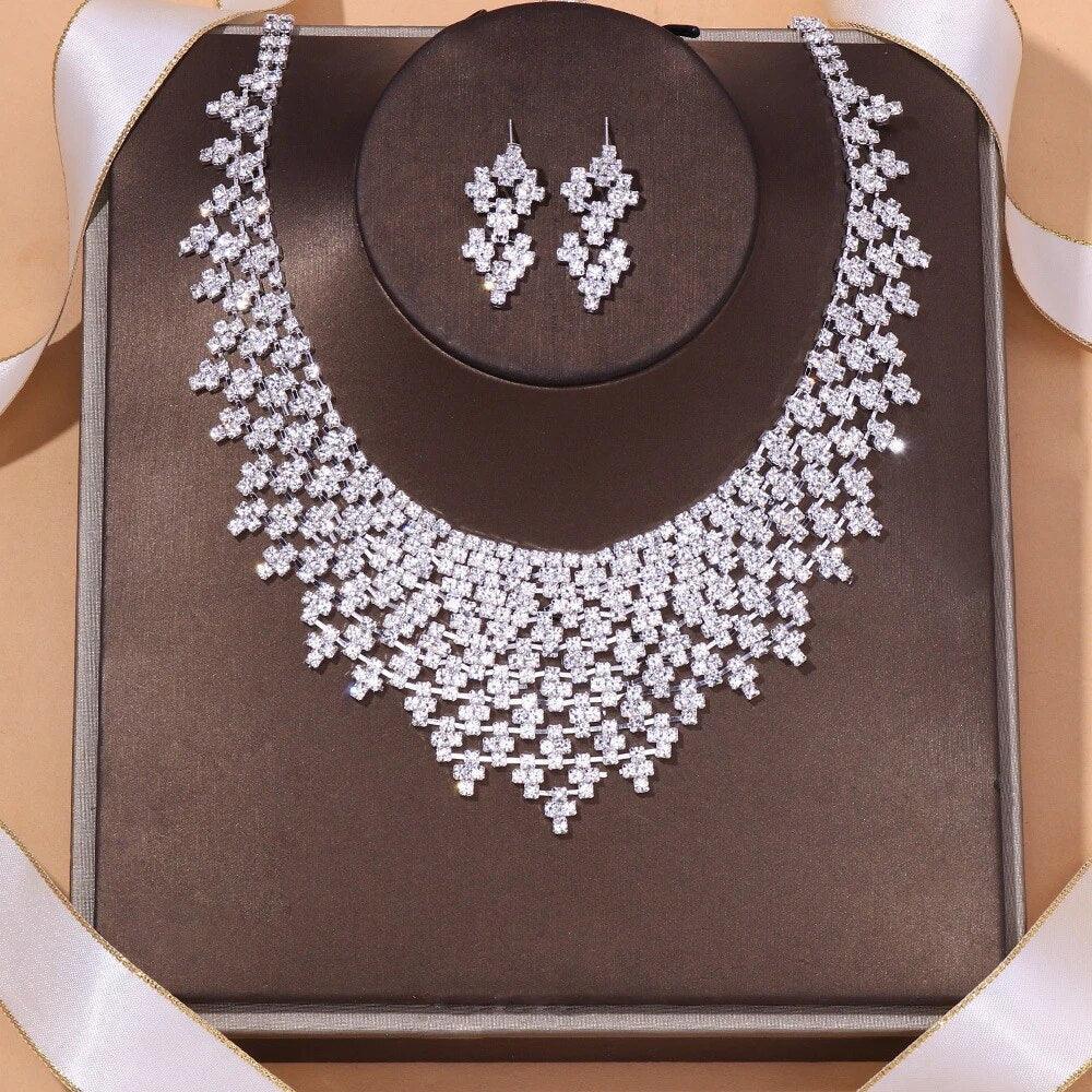 Mariam's Collection Mariam's Collection MAC128  Stylish Rhinestone Tassel Jewelry Set — lifestyle worn / used context