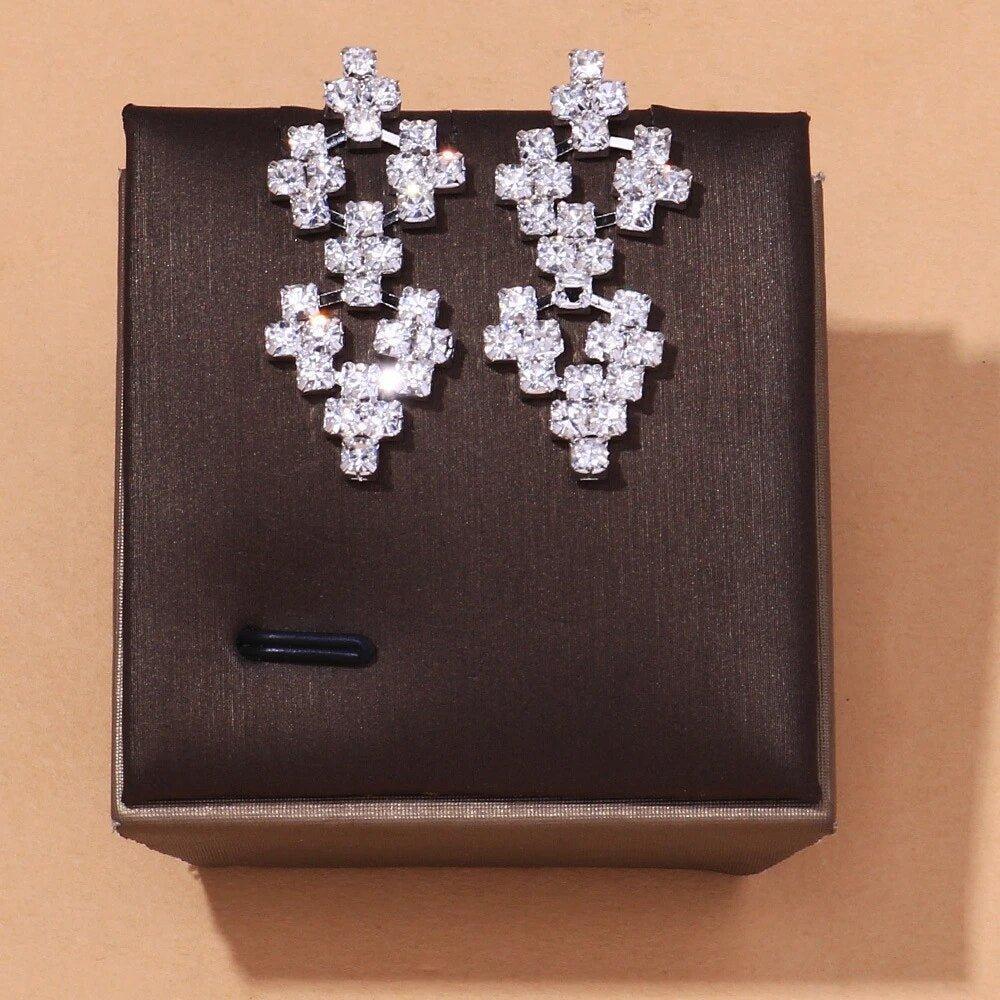 Mariam's Collection Mariam's Collection MAC128  Stylish Rhinestone Tassel Jewelry Set — Mariam's Collection branding close-up