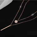 Mariam's Collection Mariam's Collection MAC133  Square Shiny Diamond Round Double Necklace — main product shot