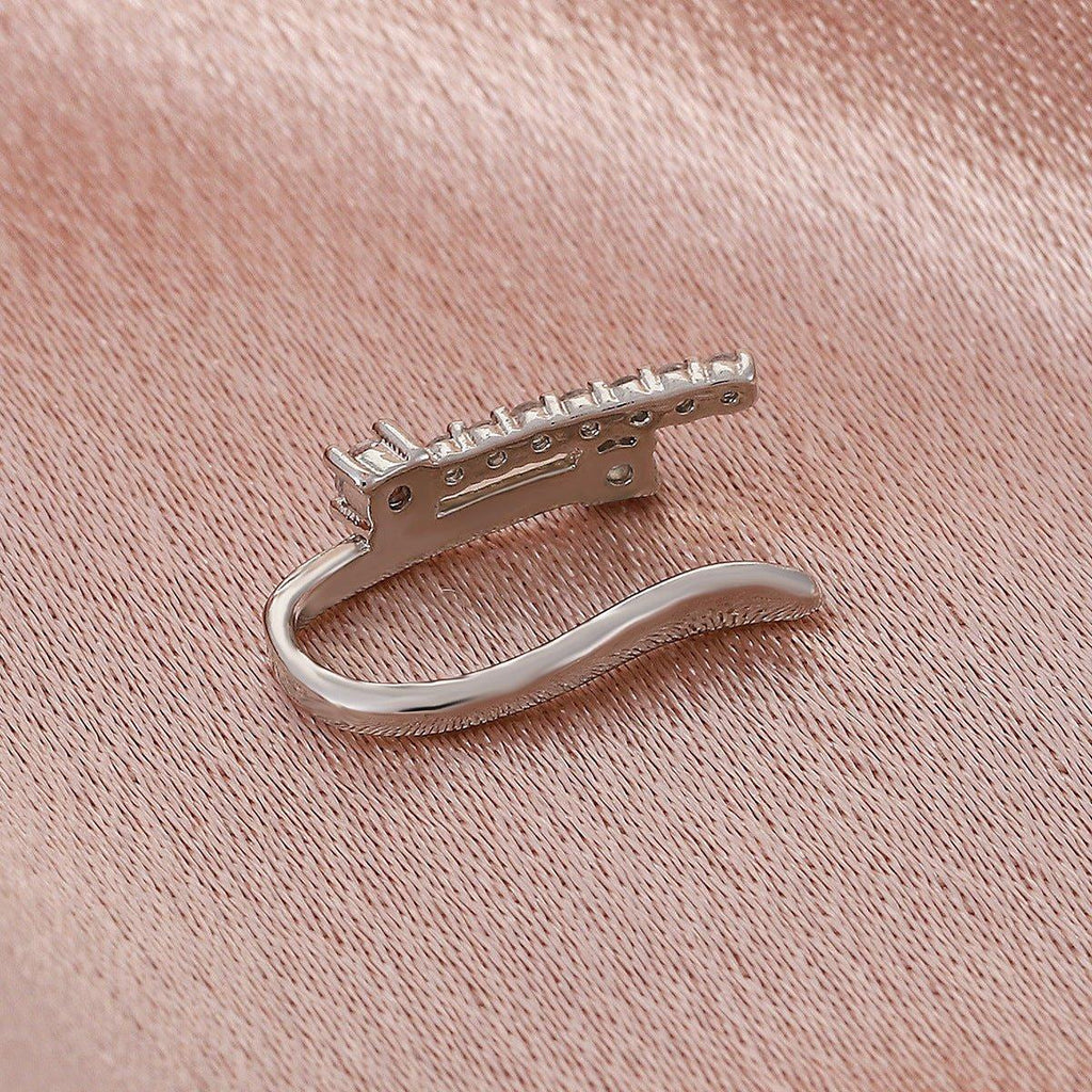 Mariam's Collection MAC134  Non-Puncture T-Shape Micropaved Zirconia Nose Ring — detail shot 7
