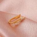 Mariam's Collection MAC134  Non-Puncture T-Shape Micropaved Zirconia Nose Ring — construction detail