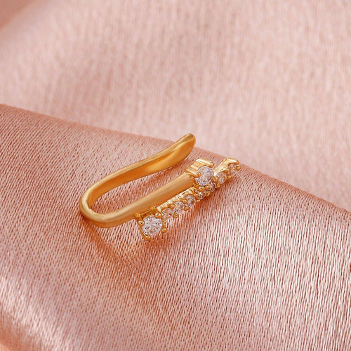 MAC134  Non-Puncture T-Shape Micropaved Zirconia Nose Ring