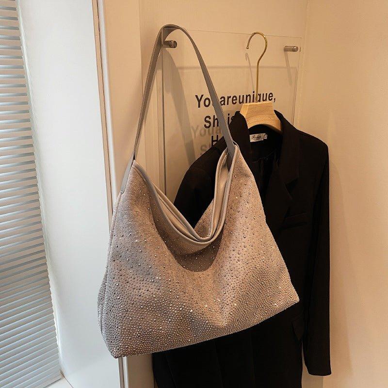 Mariam's Collection MAC142 Fashionable Bright Diamond Shoulder Tote Bag — lifestyle worn / used context