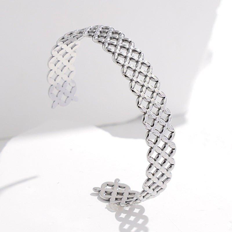 Mariam's Collection MAC143 Titanium Steel Colorfast Adjustable Bracelet — lifestyle worn / used context
