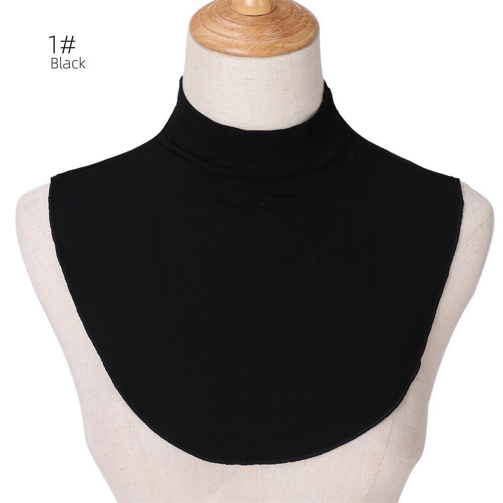 Mariam's Collection MAC144 Solid Color Modal Cotton Fake Collar Bottoming Collar — lifestyle worn / used context