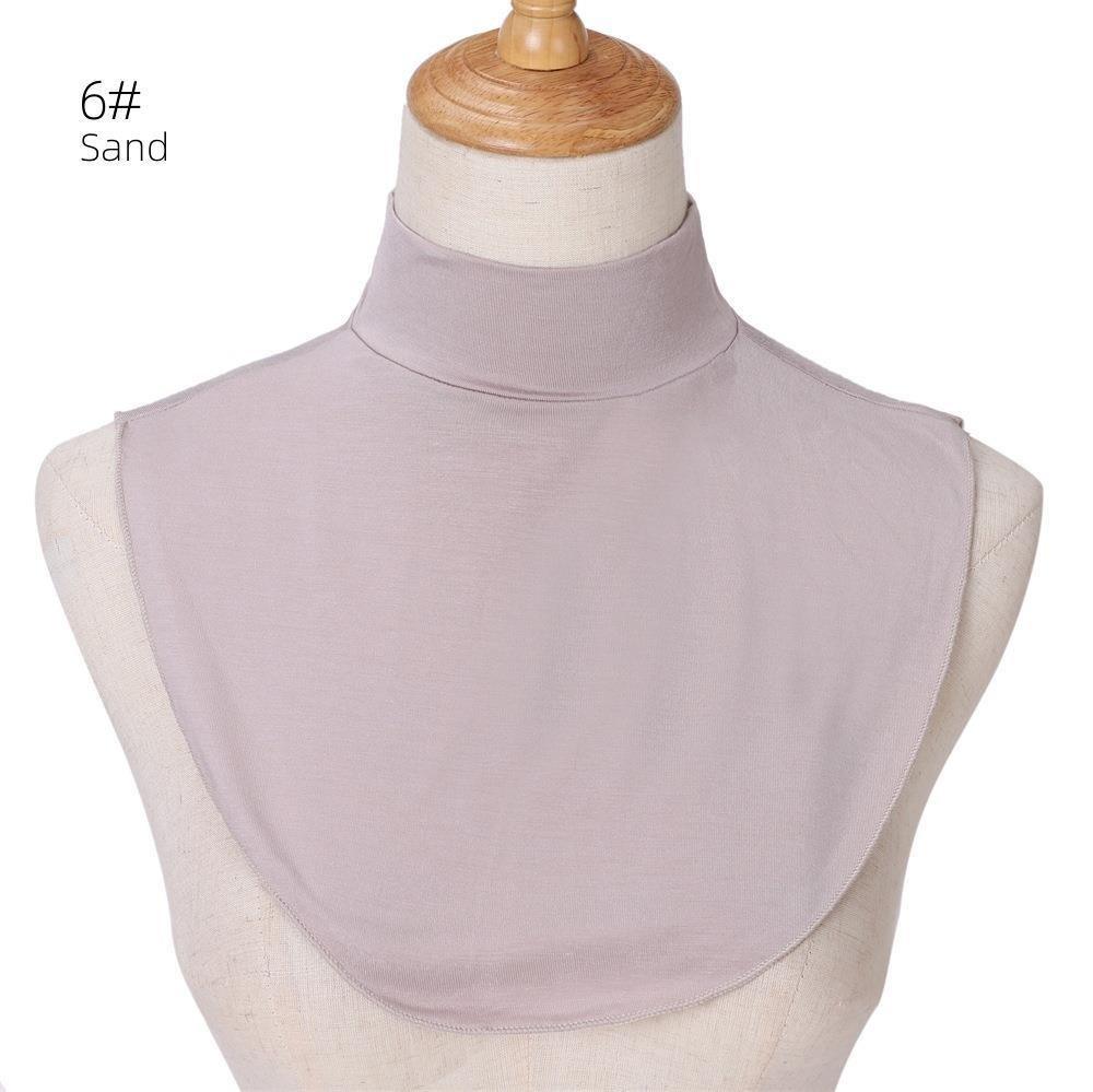 Mariam's Collection MAC144 Solid Color Modal Cotton Fake Collar Bottoming Collar — detail shot 10