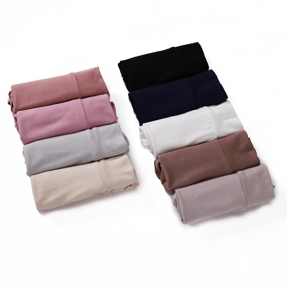 Mariam's Collection MAC144 Solid Color Modal Cotton Fake Collar Bottoming Collar — Mariam's Collection branding close-up