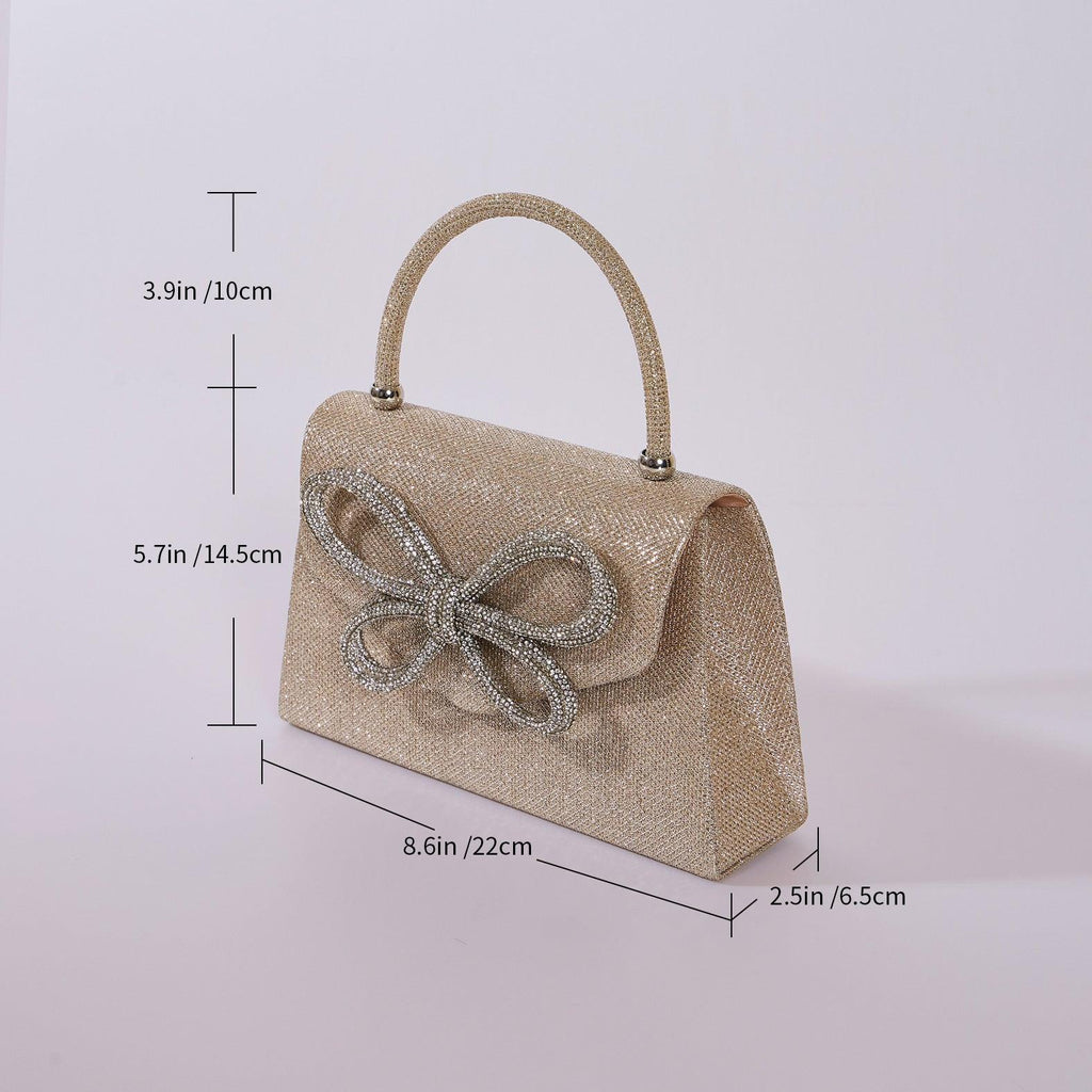 Mariam's Collection Mariam's Collection MAC146 Rhinestone Butterfly Evening Bag — Mariam's Collection branding close-up