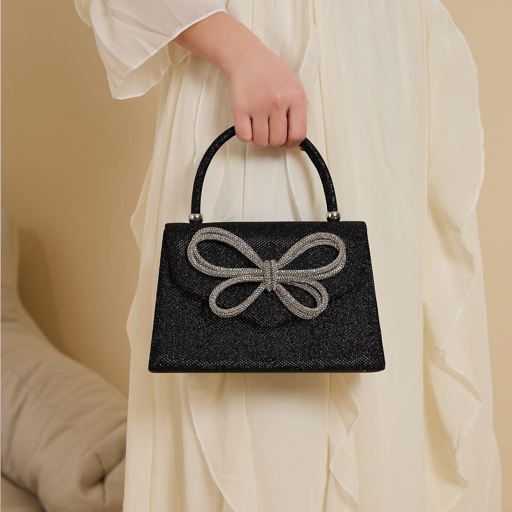 Mariam's Collection Mariam's Collection MAC146 Rhinestone Butterfly Evening Bag — construction detail