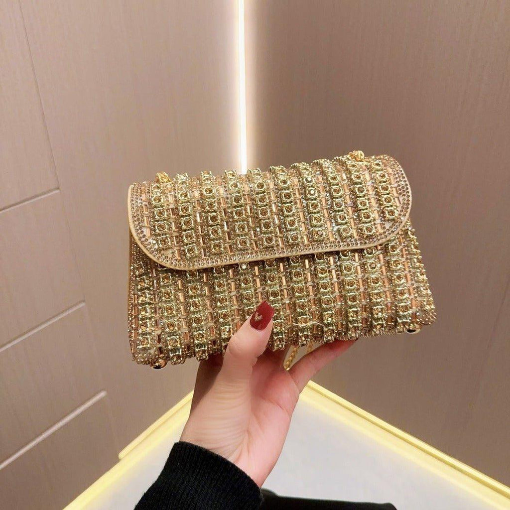 Mariam's Collection Mariam's Collection MAC148 Diamond Chain Evening Bag — lifestyle worn / used context