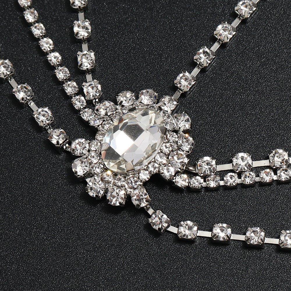 Mariam's Collection Stylish Multi-layered Rhinestone Tassel Forehead Headpiece(MAC151) — construction detail