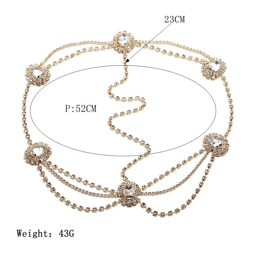 Mariam's Collection Stylish Multi-layered Rhinestone Tassel Forehead Headpiece(MAC151) — product category context