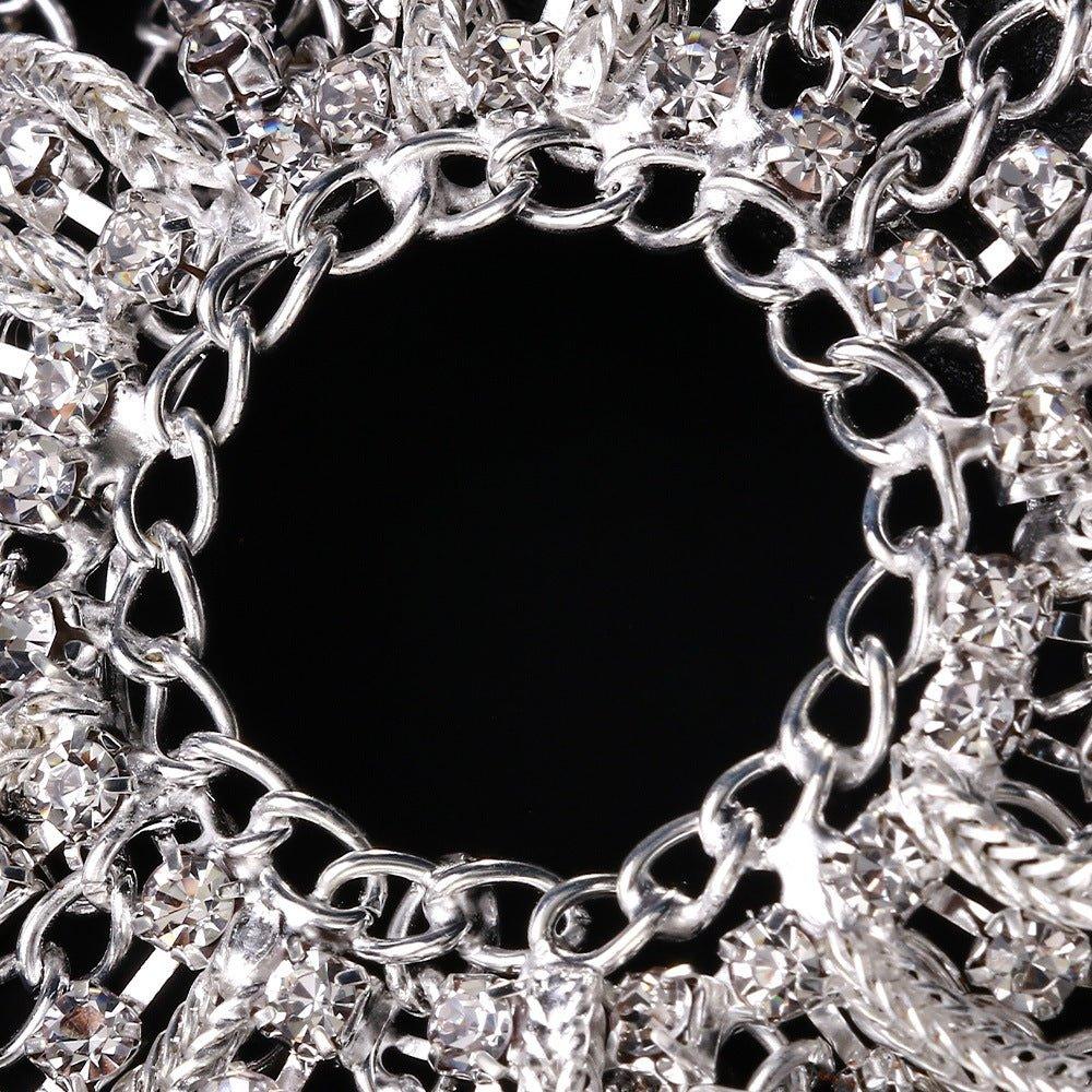 Mariam's Collection Mariam's Collection MAC153 High-end Tassel Rhinestone Hair Chain — Mariam's Collection branding close-up